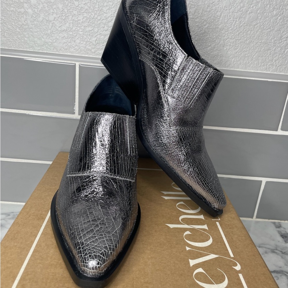 Seychelles Seattle Booties Women’s 6.5 Pewter Metallic Leather Ankle Boot New